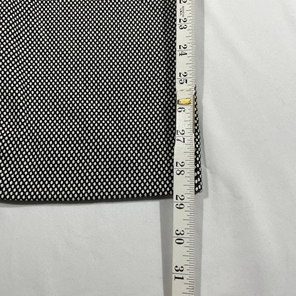Banana Republic Ryan Pants Women 8 Black White Textured Geometric Straight Leg